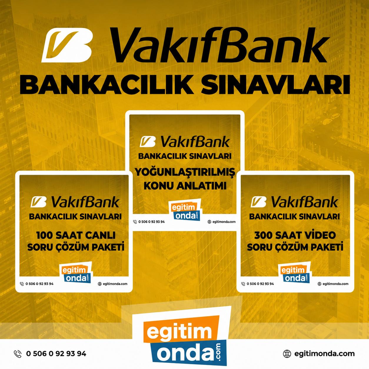 VAKIF BANK BANKACILIK SINAVLARI KONU ANLATIMLI EĞİTİM PAKETİ