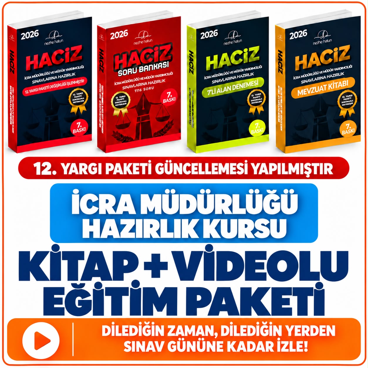 2026 İcra Müdürlüğü ve Yardımcılığı Haciz Serisi Kitap + Videolu Eğitim Paketi